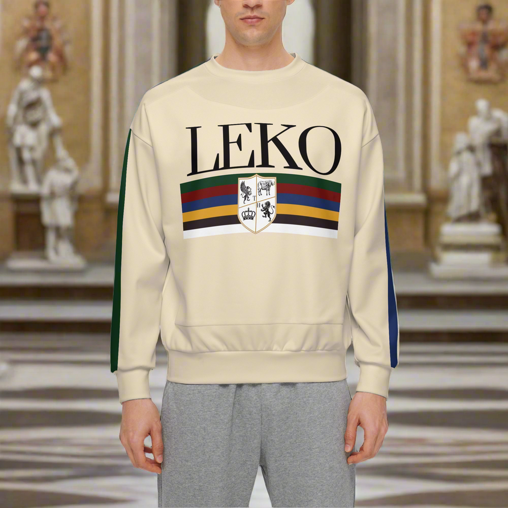 Men's Relaxed Fit Sweatshirt with Front Patch-Super Heavy 375g