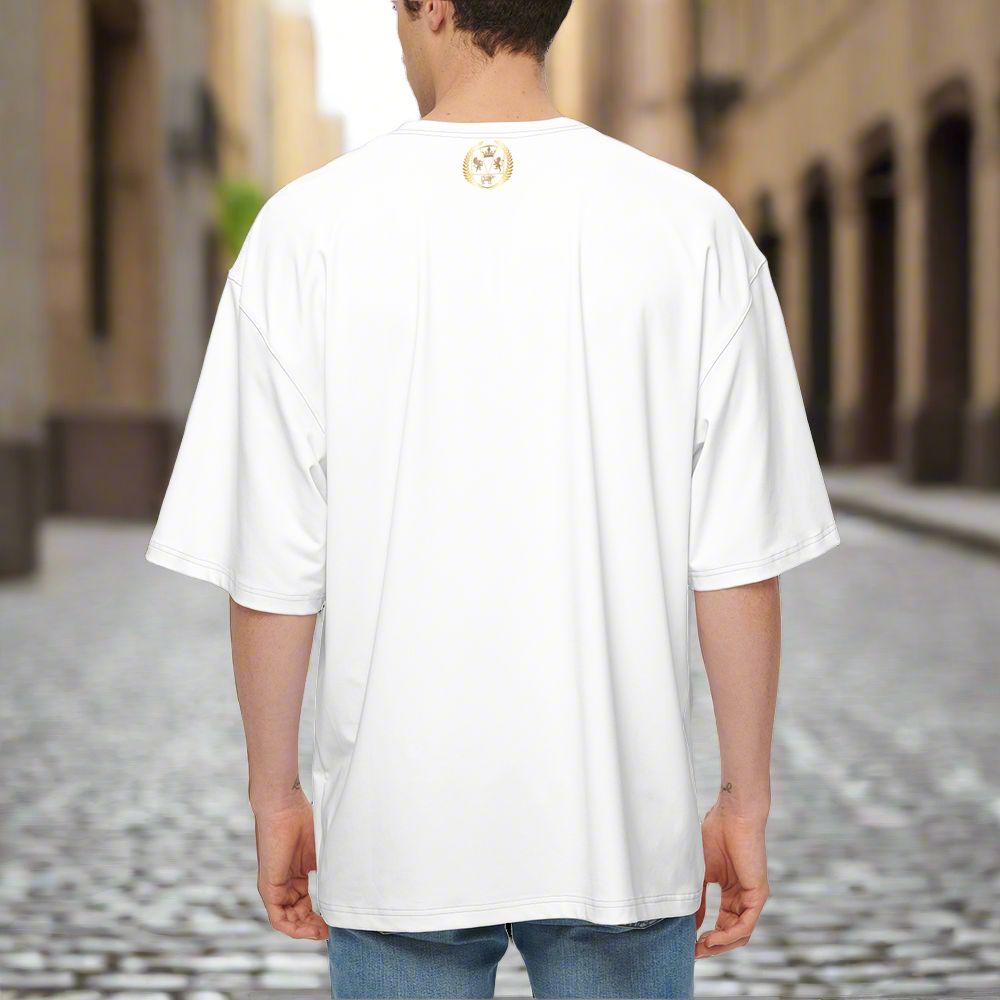 Dominus King of Glory Tee – Oversized Faith Crest Shirt 225g