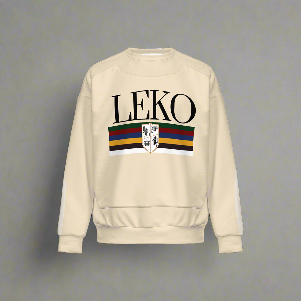 Men's Relaxed Fit Sweatshirt with Front Patch-Super Heavy 375g