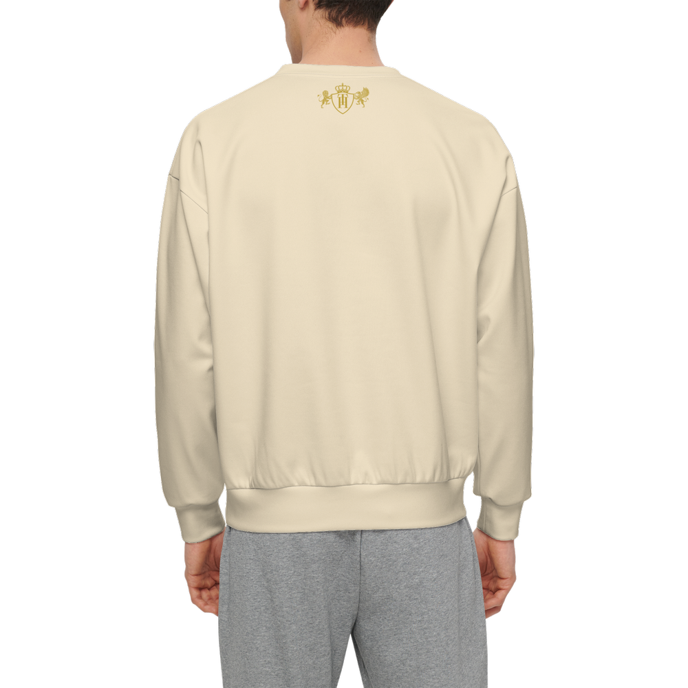 Men's Relaxed Fit Sweatshirt with Front Patch-Super Heavy 375g