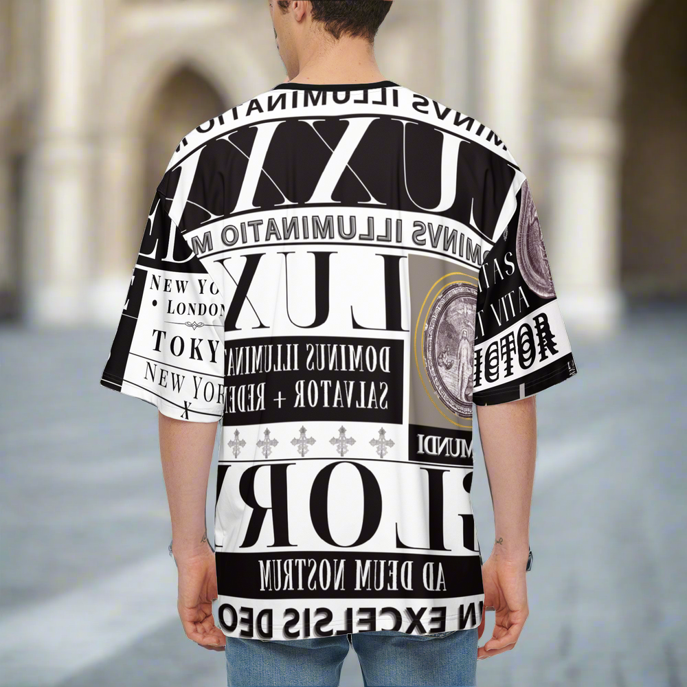 Dominvs Lux Mundi Oversized Tee – Latin Typography Gospel Shirt 225g
