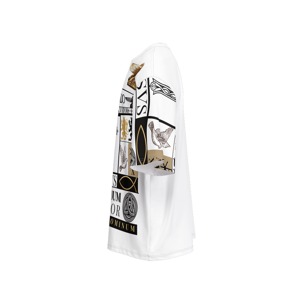 IESVS Oversized Tee – Faith Typography Art Shirt 225g