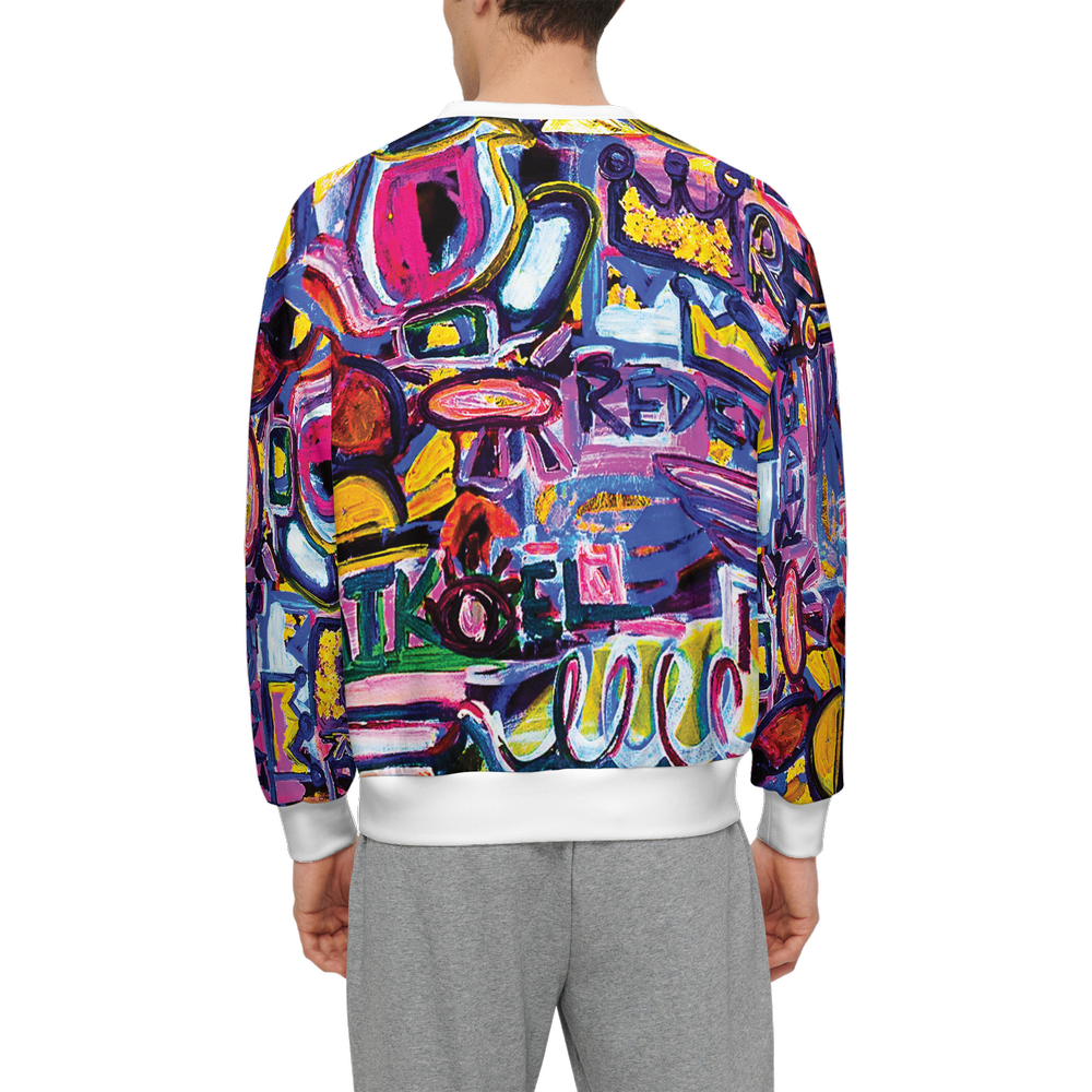 Men's Relaxed Fit Sweatshirt with Front Patch-Super Heavy 375g