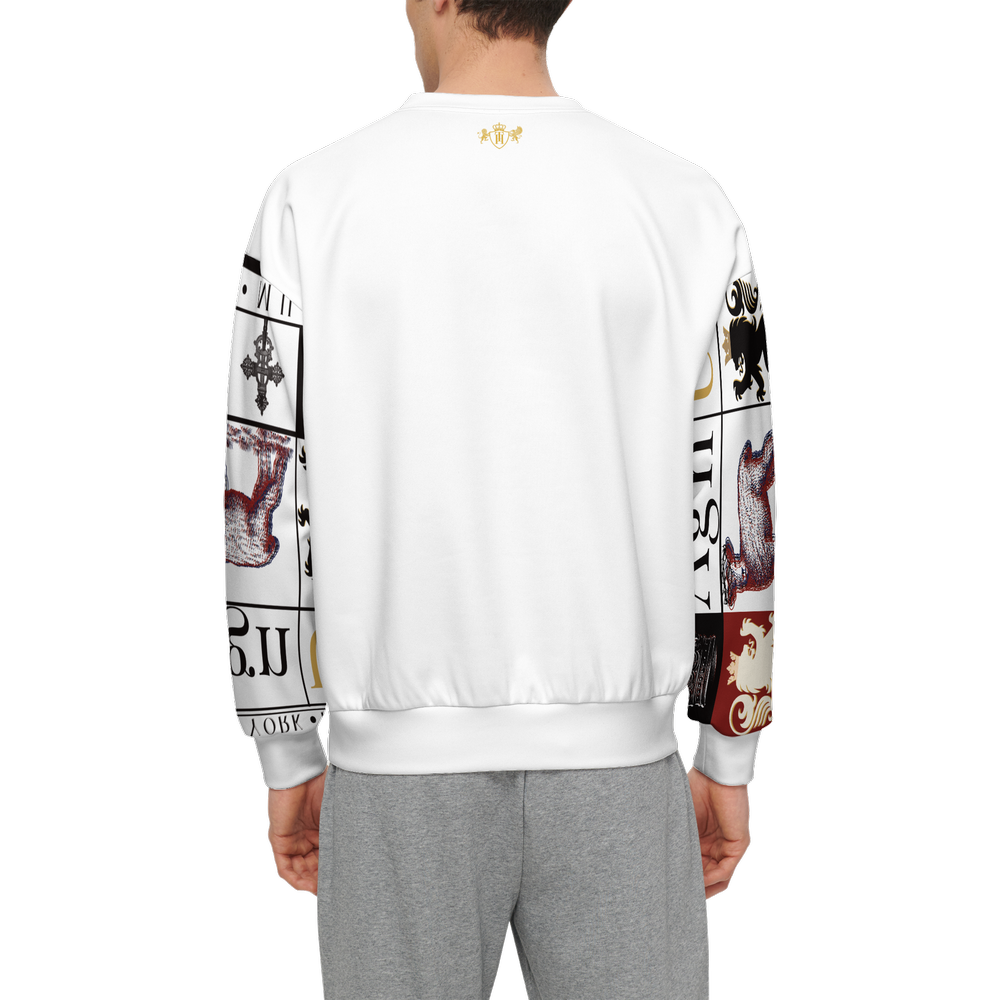 Agnus Dei Luxe Sweatshirt – Christian Symbolism Patchwork Crewneck 375g
