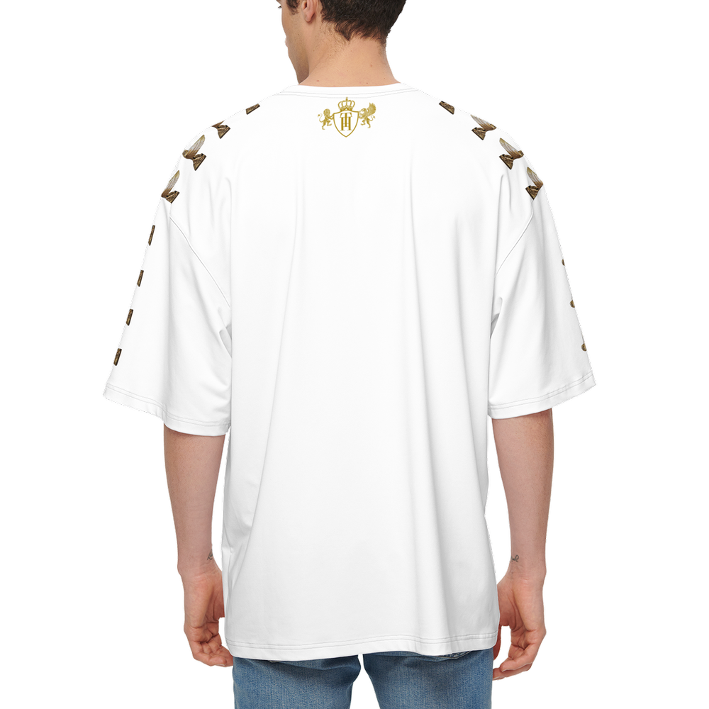 LEKO Crest Oversized Tee – Shoulder Crown Print Streetwear 225g