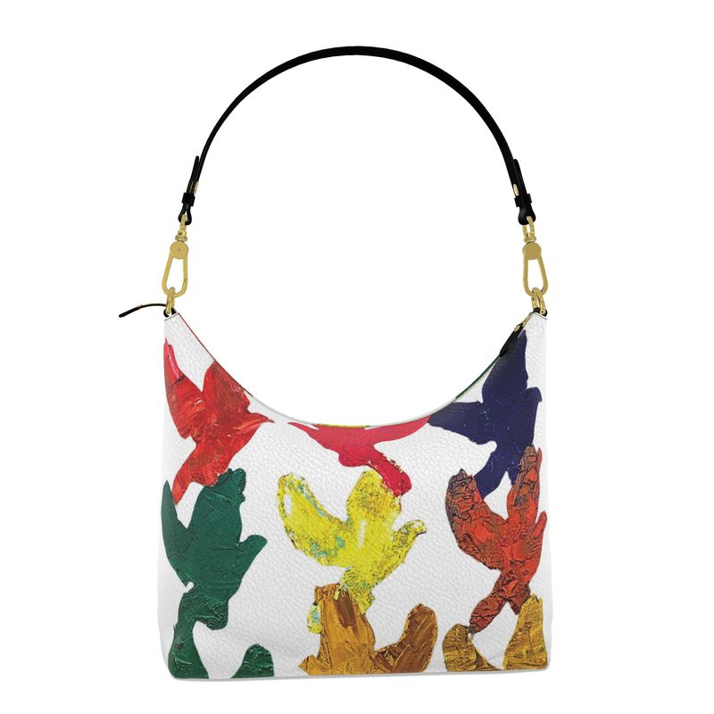 Artistic Leaf Design Square Hobo Bag – Unique & Stylish