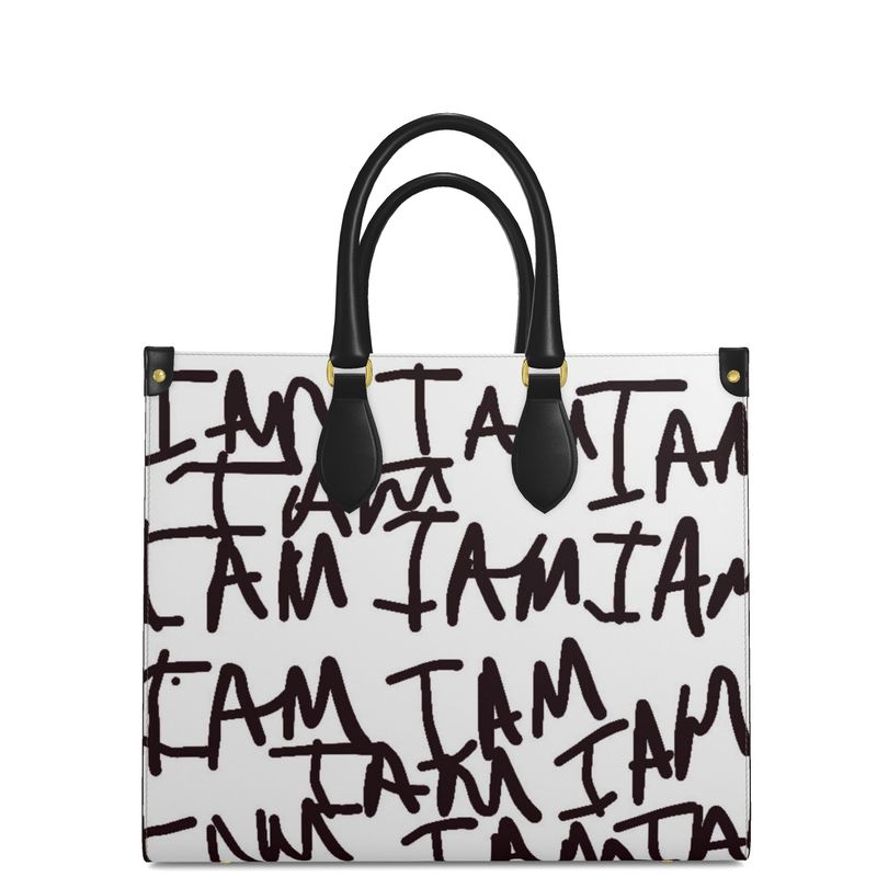 I AM Leather Shopper Bag – Statement Piece by Terrence Harris