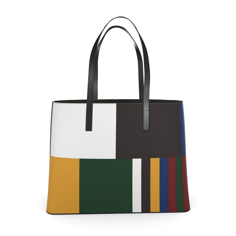 Chic Kika Tote Bag – Modern Color Block Pattern