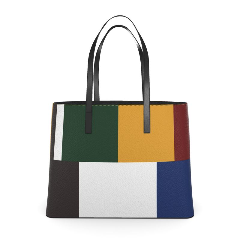 Chic Kika Tote Bag – Modern Color Block Pattern