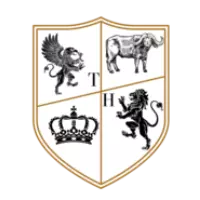 Logo for Terrence Harris Art Collective that consists of shield with Lion, Eagle, Crown and Ox. At the central focal point are the initials TH