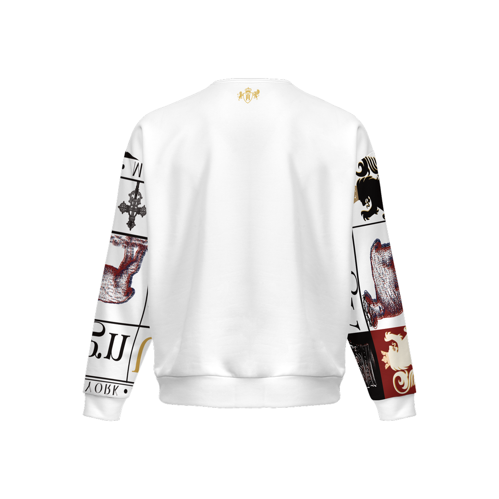 Agnus Dei Luxe Sweatshirt – Christian Symbolism Patchwork Crewneck 375g